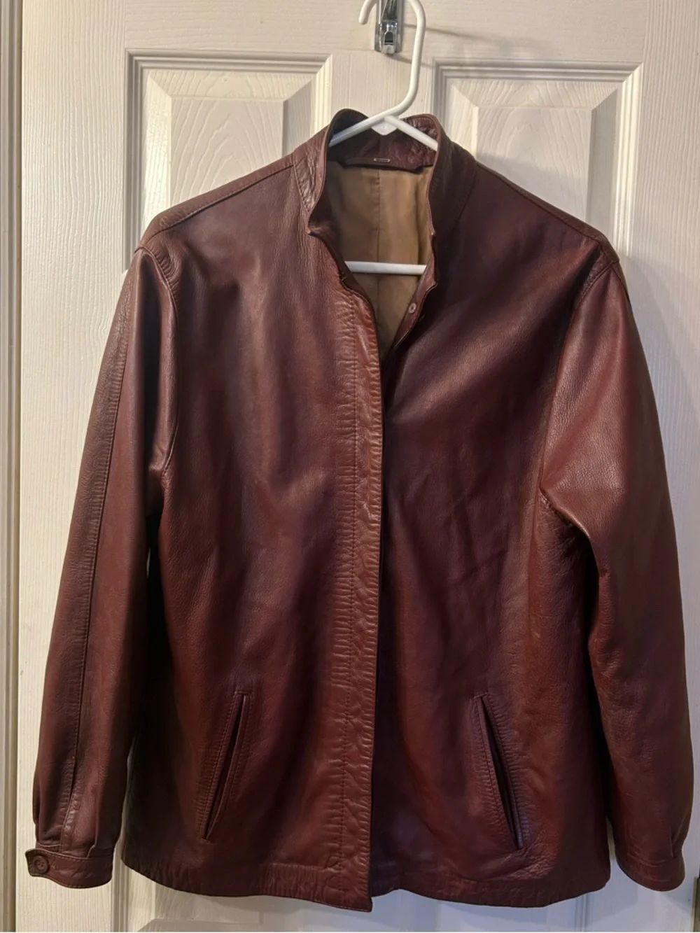Yanko women’s  Burgundy vintage  Leather Jacket